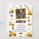 Search for construction birthday invitations Bulldozer