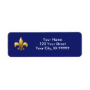Search for fleur de lys return address labels Gold