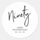 Search for 90th birthday stickers Black and white