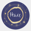 Search for peace round stickers Modern