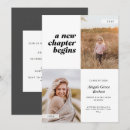 Search for new beginnings invitations Black and white