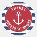 Search for nautical baby shower thank you stickers Navy