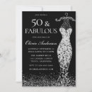 Search for silver black white 50th birthday invitations Fifty and fabulous