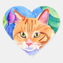 Search for cats heart stickers Watercolor