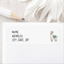 Search for cartoon llama return address labels Alpaca