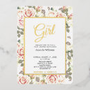 Search for pretty baby girl shower invitations Botanical