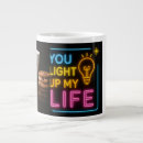 Search for neon glow mugs Typography