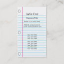 Search for lined writing business cards Paper