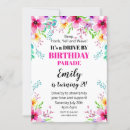Search for drive by parade birthday invitations Pink