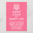 Search for keep calm birthday invitations Funny