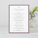 Search for purple wedding programmes Modern