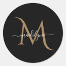 Search for elegant gold monogram stickers Black and gold