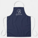 Search for navy blue monogram aprons Chef