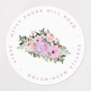 Search for circular return address stickers Floral