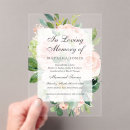 Search for floral memorial service invitations Modern