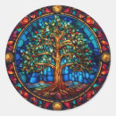 Search for tree of life round stickers Colourful