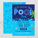 Search for teen adult pool party invitations Blue