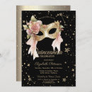 Search for pink and black masquerade party invitations Elegant