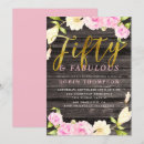 Search for fifty and fabulous birthday invitations Watercolor