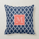 Search for navy blue and coral cushions Geometric