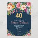 Search for watercolor 40th birthday invitations Blue