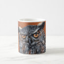 Search for orange owl mugs Great horned owl