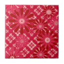 Search for red flower tiles Rustic