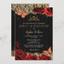 Search for red black gold sweet 16 invitations Glitter