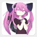 Search for kawaii black cat stickers Purple