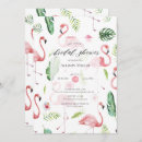 Search for pink flamingo bridal shower invitations Watercolor