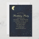 Search for moon and stars birthday invitations Starry