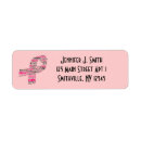Search for breast cancer ribbon return address labels Awareness