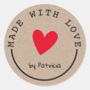 Search for love labels Kraft paper