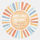 Search for sunshine baby shower stickers Here comes the sun
