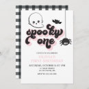 Search for spooky one 1st birthday invitations Spider