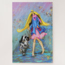 Search for girl and dog puzzles Fun
