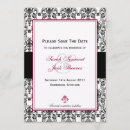 Search for black white red damask invitations Vintage