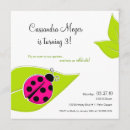 Search for ladybug square birthday invitations Pink