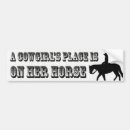 Search for cowgirl bumper stickers Horse