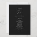 Search for traditional reception wedding programs Black and white