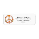 Search for peace and love return address labels Simple