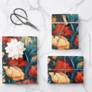Search for botanical print wrapping paper Red