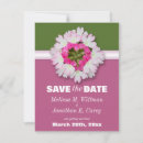 Search for pink flower save the dates Green