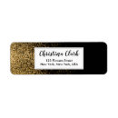 Search for black and gold glitter return address labels Modern