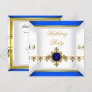 Search for sapphire blue birthday invitations Gold