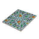 Search for teal flowers tiles Green