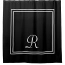 Search for black white striped shower curtains Monogrammed