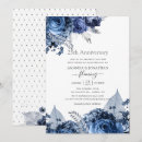 Search for navy silver anniversary invitations Navy blue and white