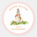 Search for happy easter pink bunny stickers Watercolor