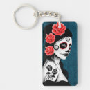 Search for day of the dead key rings Sugar skull